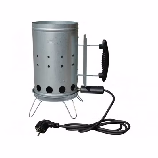 Hot Selling Galvanized Steel Electric Charcoal Starter Chimney Burner for Outdoor BBQ