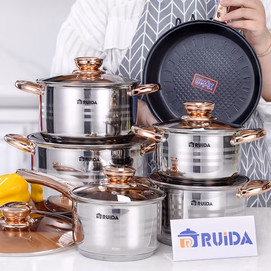 Cookware Pot Frying Set Aluminum Sets Cooking Stainless Steel Fry Kitchen Ceramic and Grill Electric Egg Pizza Ss Non Stick Pan